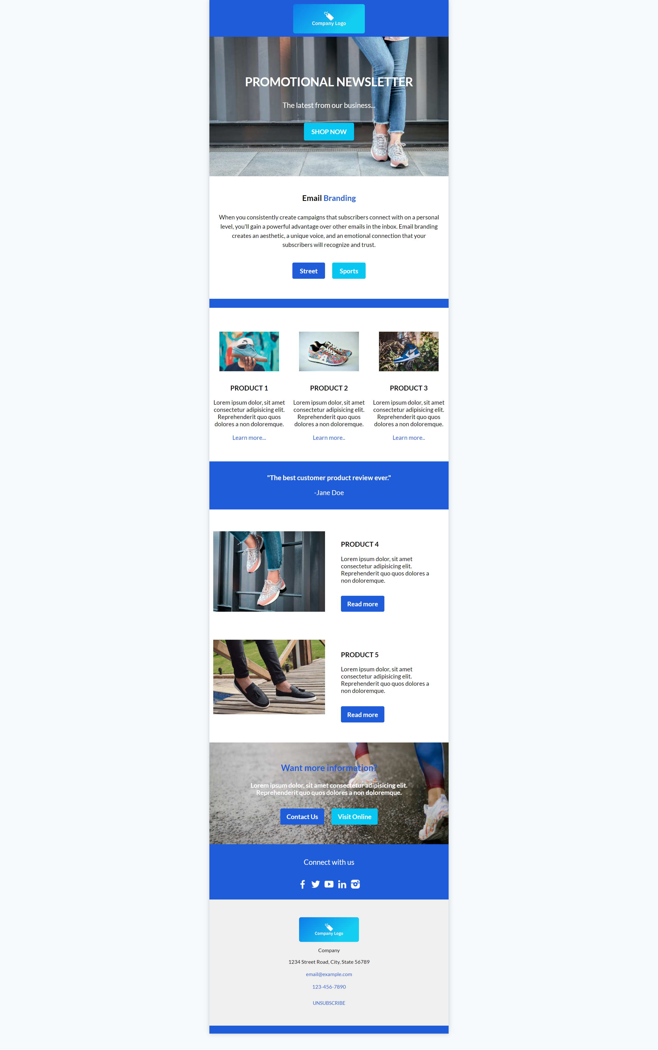 Screenshot of E-Commerce Shoe Retailer Email Template